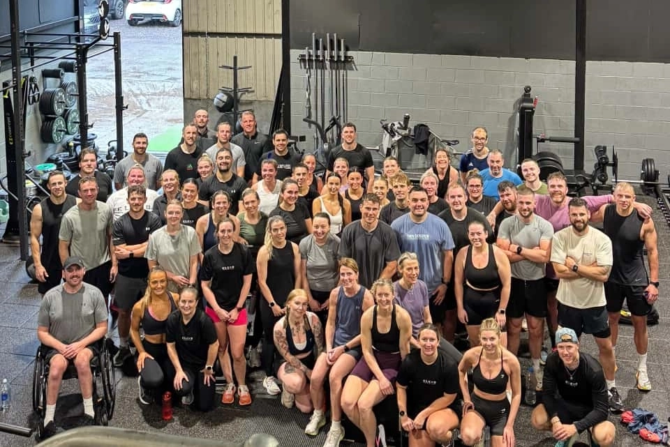 Man doing barbell curls